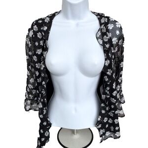 Abercrombie & Fitch Floral Blouse with Sheer Sleeves